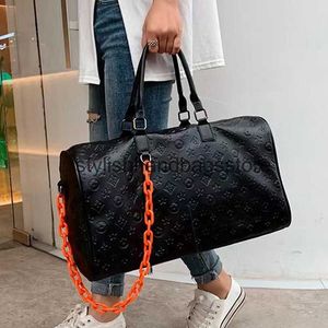 Bolsa de bolsas de noite Handbag masculino e feminino Bolsa de viagem de curta distância grande capacidade de bagagem de couro macio na moda H240417