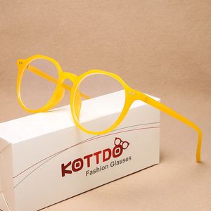 Kottdo Classic Plastic AntiBlue Light Clear Lens Glasses Frames for Women Vintage Round Computer Game Frame Men 240410