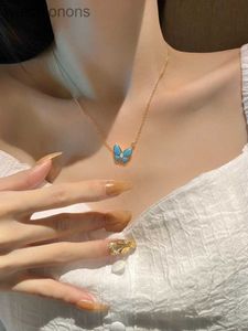 Luxury Top Grade Vancelfe Brand Designer Necklace Turquoise Butterfly Necklace Light Luxury High Grade Exquisite Collar Chain High Quality Jeweliry Gift