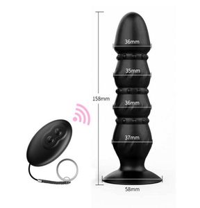 Massagem massageadora massageadora masculina sem fio Remote Anal Vibrator Dildo Silicone Butt Plug Gay Brinquedos sexuais adultos para mulheres vagina masturba3688323