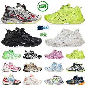 Runner 7.0 Men Women Shoes casuais Transmit Sense Trainers Track 7 de alta qualidade preto branco rosa verde de desconstrução masculina esportista de tênis 35-45