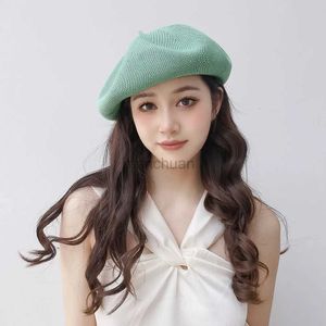 Berets damski beret moda stała kolor wiosna nowa koreańska styl prosty sznurkliwa regulacja oddychająca beret D24417