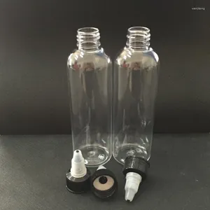 Depolama Şişeleri Yağ 120ml Doldurulabilir Twist Kapak Kapakları Kalem Şekli Plastik Pet Şeffaf Şişe E Sıvı Suyu Yağı E-CIG için