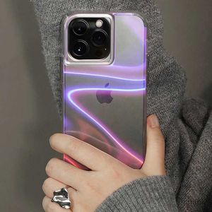 Случаи по сотовым телефонам 2022 INS Bubble Dream Aurora Laser Soft Silicone Case для телефона 15 14 Pro Max 13 12 11 6 6S XS XR 8 7 Plus Se Clear Cover