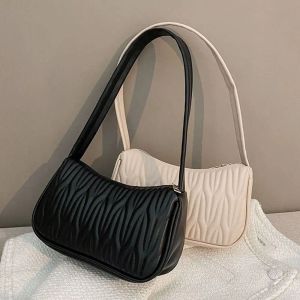 Moda Women Bolsa PU Bolsas de ombro de couro feminina Bolsa de mensageiro de cores sólidas femininas para mulheres Bolsa de luxo