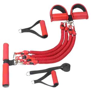 Fyra-tube Pull Rope Träningsbeständighet Band Yoga Pedal Spänningsövare Fitness Emulsion Foot Dra 240409