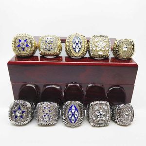 Rugby -Meisterschaftsring Dallas Cowboys Gedenkring -Ring -Set von 5 Herren -Legierungs -handgefertigten Ring