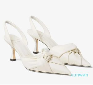 İtalya Marka Hedera Sandalet Ayakkabı Kadınlar Kuzu Deri Sinek Toe Düğümlü Ön Slingback Partisi Gelinlik Lady Elegant Walkingwith Kutusu