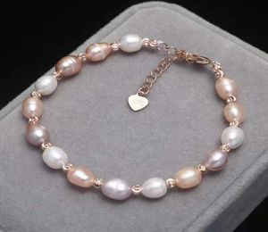 Hand string bracelet Fresh water pearl bracelet meter shaped Pearl Bracelet female adjustable gift for mother goddess2222324