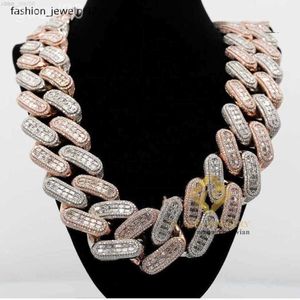 Большое тяжелое мужское ожерелье Silver 925 Iced Out VVS Moissanite Baguette Diamond Hip Hop Cuban Link Chain 7rsp xnej bv8h