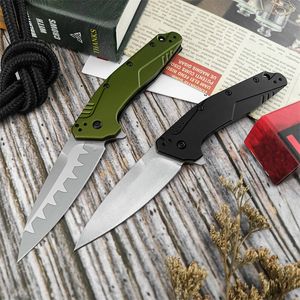 Dividend KS 1812OLCB Assisted Flipper Knife CPM-D2 Composite Bead Blasted Plain Blade Olive Aluminum Handles Outdoor Tacticals Defense Survival Tool Gifts 1660