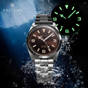 腕時計のヴィンテージエクスプローラーオマージュウォッチ39mmサファイアクリスタル200m防水適用時間マーカーレトロアールメカニカル