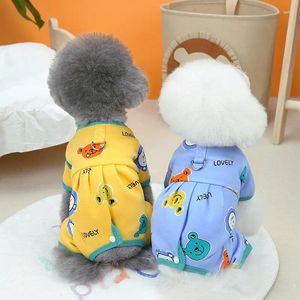 Dog Apparel Pet Clothes Autumn And Winter Home Warm Puppy Belly Small Medium-sized Printing One-piece Sweater