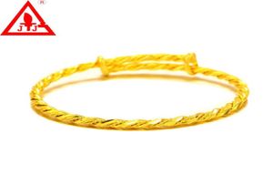 24k Gold Plated Bangles 2022 Ankomst för kvinnor och män Lyxiga fina smycken Limited Promotion Real Push Pull Armelets39598809840208