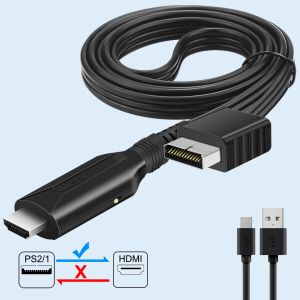 Altoparlanti 1080p Adattatore Full HD con cavo di alimentazione DC 5V per PS2 a HDMicompatibile TV/Monitor/Proiettore/PC Computer, maschio a maschio