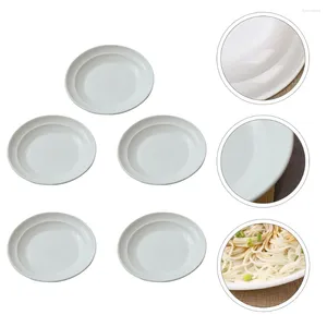 Zestawy naczyń obiadowych 5pcs mikrofalowe piekarnik Specjalny talerz Praktyczny pierogging obiadowy (biały) Talerze