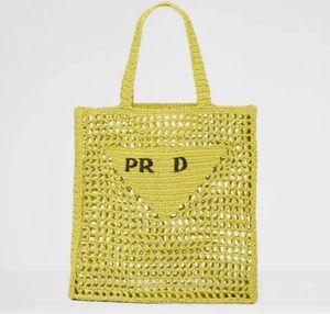 Designer -Tasche Strohbeutel Strandtasche Mode Mesh Hollow gewebt für Sommer Strohbeutel Schwarz Aprikose Sommer gewebt