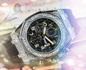 Шесть контактов дизайнерские мужские часы Spotwatch Черно -зеленый резиновый ремешок водонепроницаемый спортивный квартальный хронограф военный президент Set Auger Racing Watches Orologio di Lusso