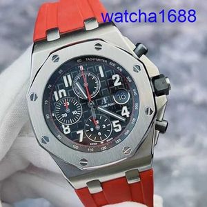 Swiss AP Wrist Watch Royal Oak Offshore Series 26470ST Primeira geração Vampire Red Anegleg Autel Timing Automático Mechanical Watch Mens 42mm