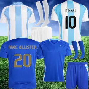 24/25Argentina Soccer Jerseys Messis Otamendi de Paul Seleção Nacional Dybala Martinez Kun Aguro Maradona Camisas de futebol 24 25 homens jogadores de homens Di Maria Kids Kits S-4xl