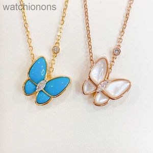 Luxury VanClef Necklace Highend Clover Halsband Ljus lyxig högklassig plätering S925 Rose Gold White Fritillaria Butterfly High Quality Jeweliry Gift