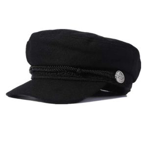 U6TQ boinas de moda homens homens militares Primavera outono marinheiro preto ladries boina top capitão cap camada de viagem chapéu octogonal d24418