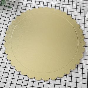 Gold Cake Board Disposable Dessert Tray Cake Base Cardboard for Wedding Birthday Party Baking Accessories Cake Tools