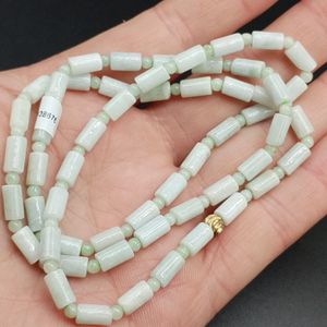 Сертифицированная Бирма 100% натуральный jade Jadeite 8.10x4,60 мм ожерелье из бусин 23 дюйма