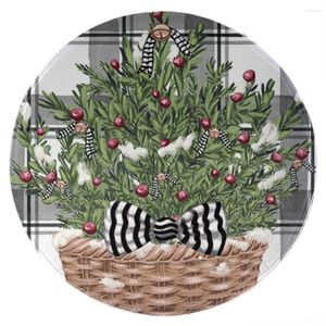 Mattor Merry-Christmas-Round vardagsrum Minimalistiskt sovrum Plush Warm Fluffy Rug Line Home