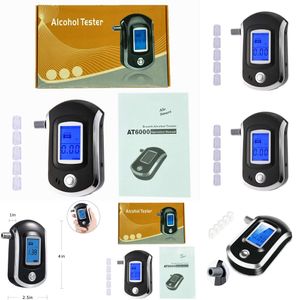 Ny ny At6000 Digital Mini Professional Blow Type Alkoholtestare Bread Drunk Driving Analyzer LCD -skärm