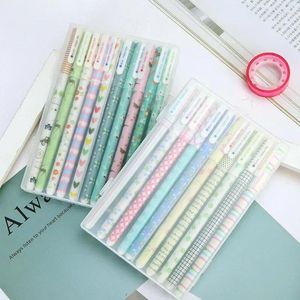 10pcs Cute Flowers Animals Gel Pens 0.38mm Colorful Ink Neutral Drawiting Painting Stationery School Office Supplies