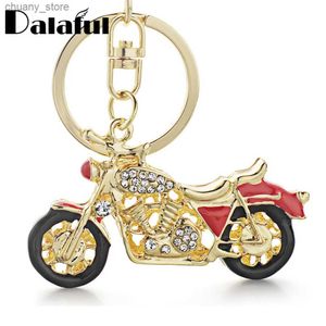 Tornari percorsi Dalaful individualità chic motociclette motociclistica Keechchains Enamel Crystal Key Chains Rings per l'auto Best Gift K311 Y240417