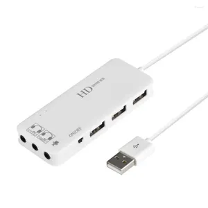 2.0 3 Ports Hub mit externem 7.1 -Kanal -Stereo -Soundkarten -Kopfhörer -Mikrofonadapter für PC -Laptop -Computertreiber kostenlos