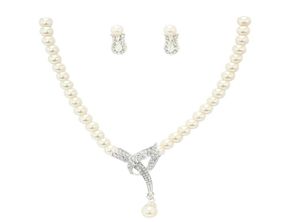 Set di gioielli da sposa da sposa per le perle per perle in argento Set di gioielli per matrimoni per damigelle da sposa Accessori da donna2488737