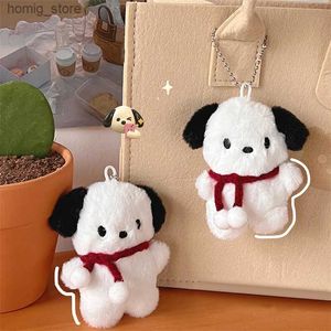 Plush Keychains Cartoon Dog Doll Keychain Women Cute Plush Dog Keyring For Girls Gifts Creative Car Keychain Y240415