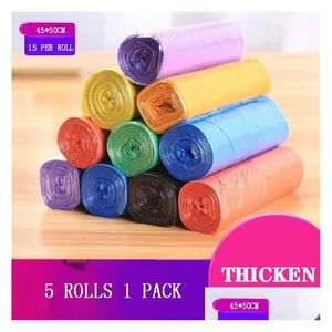 Trash Bags 75Pcs Garbage Vest Style Storage Bag For Home Kitchen Waste High Quality Flat Top Drop Delivery Garden Housekeeping Organiz Dhtjl