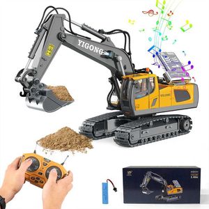 Diecast Model Cars 2.4G RC car excavator dump truck bulldozer childrens remote-controlled car engineering vehicle toy childrens Christmas gift J240417