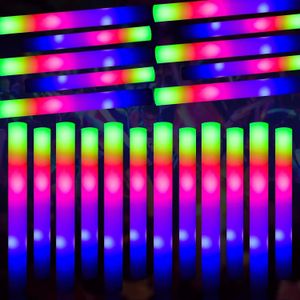 102534pcs LED Foam Sticks White Glow Sticks Light Up Baton Wands 3 Modes Colorful Flashing Sticks for Party Wedding Birthday 240318