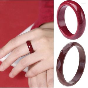 Cluster Rings Red Cinnabar Feng Shui Attract Wealth Money Protection Amulet Good Luck Jewelry Gift Couple