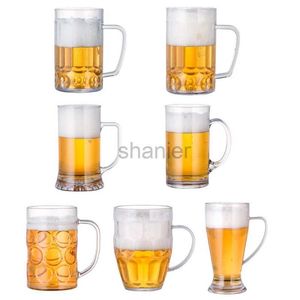 Mugs Unbreakable Acrylic Beer Mug Shatterproof Beer Glasses Club Bar Party Cold Drink Juice Cup Reusable Drinking Water Cup Breakfast 240417