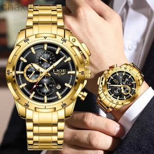Armbandsur stora klockor för män Topp lyx varumärke Lige Quartz Mens Watch Sport Waterproof Wrist Chronograph Date Relogio Masculino D240417