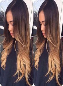 Onda corporal 3T2427 Blonde ombre Lace Completa Figs de Cabelo Humano 8a Virgem Virgem Cabelo Brasileiro Sem Gluça Perucas da frente para Mulheres Negras3803909