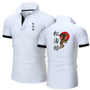 Polos maschile sokan karate cotone polo camicie per uomini casual color solido slim fit maschi