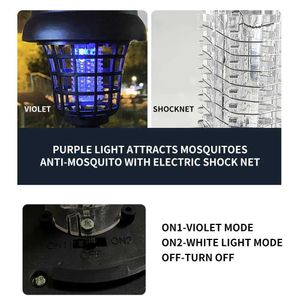 Lampy zabójcze komarów 2 lampy odstraszające komary słoneczne z trybami lamp na zewnątrz wodoodporne światła LED używane do biwakowania w ogrodach i trawnikach YQ2404171