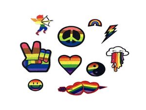 Rainbow Flag LGBT Gay Pride Patches SetLesbian Patch Embroidered Morale Emblem Iron On or Sew On Patch Appliques Dress Plant Ha8668032