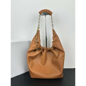 حقائب Luojia Squeeze Garbage فريدة مطوية مطوية السلسلة البقر الناعمة الإدارية حمل الكتف Crossbody