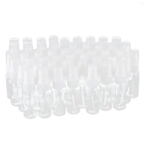 Storage Bottles 50PCS Empty Clear Plastic Fine Mist Spray With Microfiber Cleaning Cloth 20ml Refillable Container