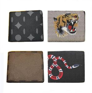 Top Designer Leather Wallets Card Holder France Style Plaid Animal Flower Print Luxurys Purses Mens Highend Wallet Women Coin Pou2006265