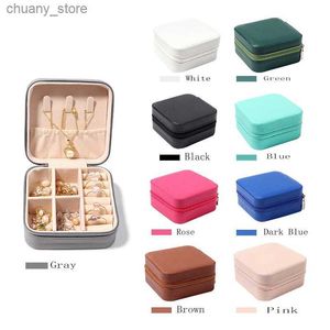 Accessories Packaging Organizers 1 Pc Portable Travel Mini Jewelry Box Leather Jewelry Ring Necklace Organizer Case Storage Gift Box Girls Women Y240417