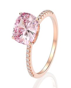 Markendesigner Womens S925 Sterling Silber Ringe Frauen Mode Gold Plattierung Pink Diamond Ring European und American Style Lady Zir5103896